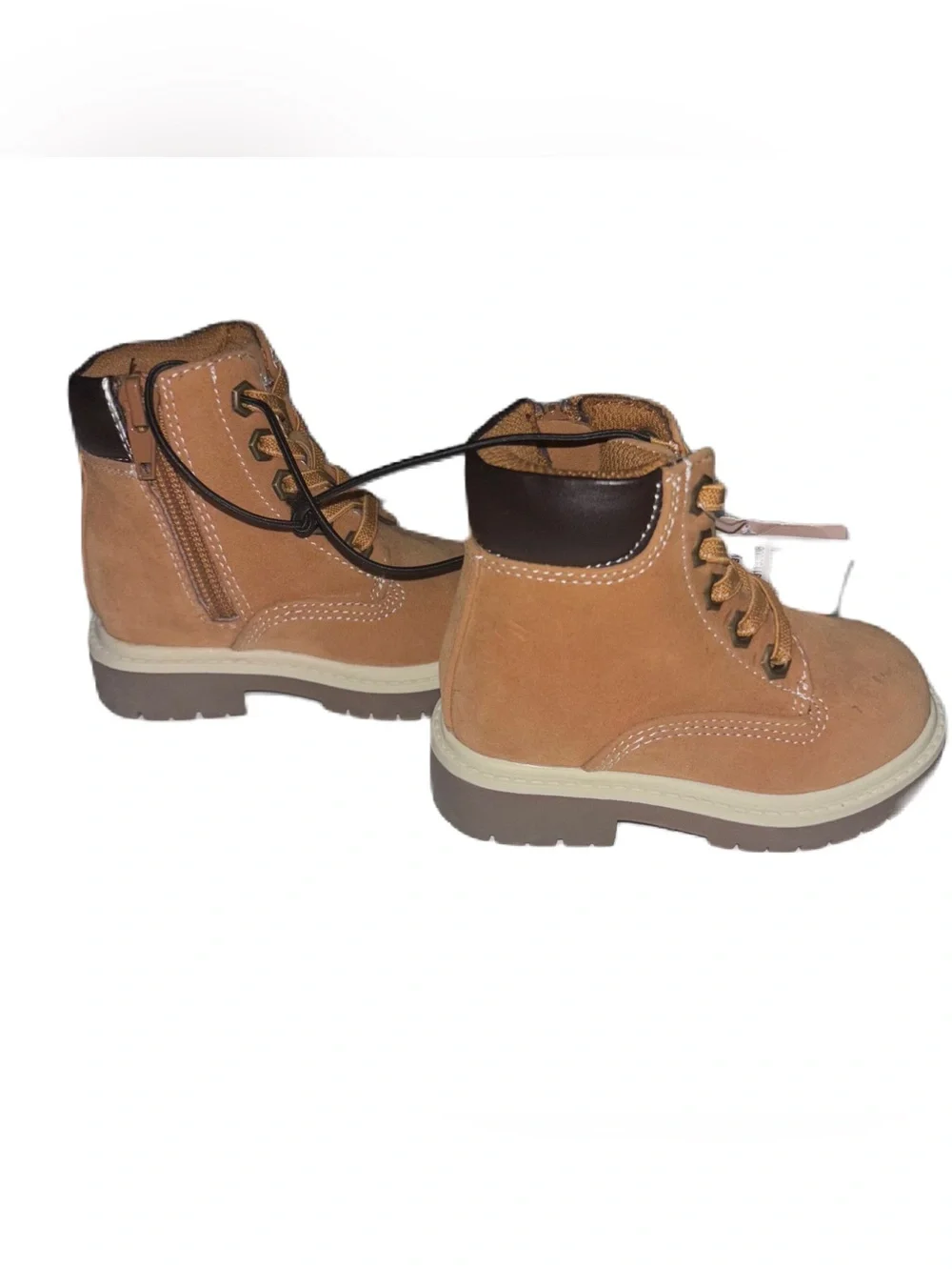 Thereabouts Kids Wheat Brown Zip-Up Combat Boots Infant Baby Sz 5